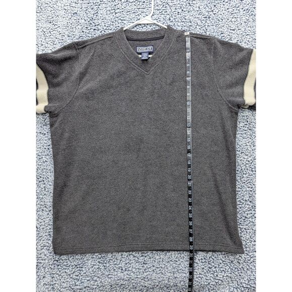 Vintage Lands End Fleece Sweatshirt Size XL V Neck Pullover 90s Y2K Outdoor Gray - Picture 9 of 11